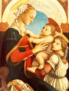 Мадонна с Младенцем и ангелом. Ботичелли / sandrobotticelli.ru