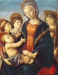 Мадонна с Младенцем, c Иоанном Крестителем и двумя ангелами. Боттичелли