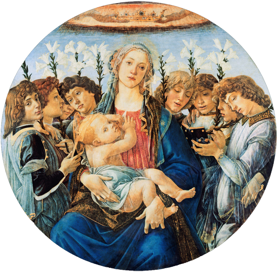 Мадонна с Младенцем и восемью ангелами. Сандро Ботичелли / sandrobotticelli.ru